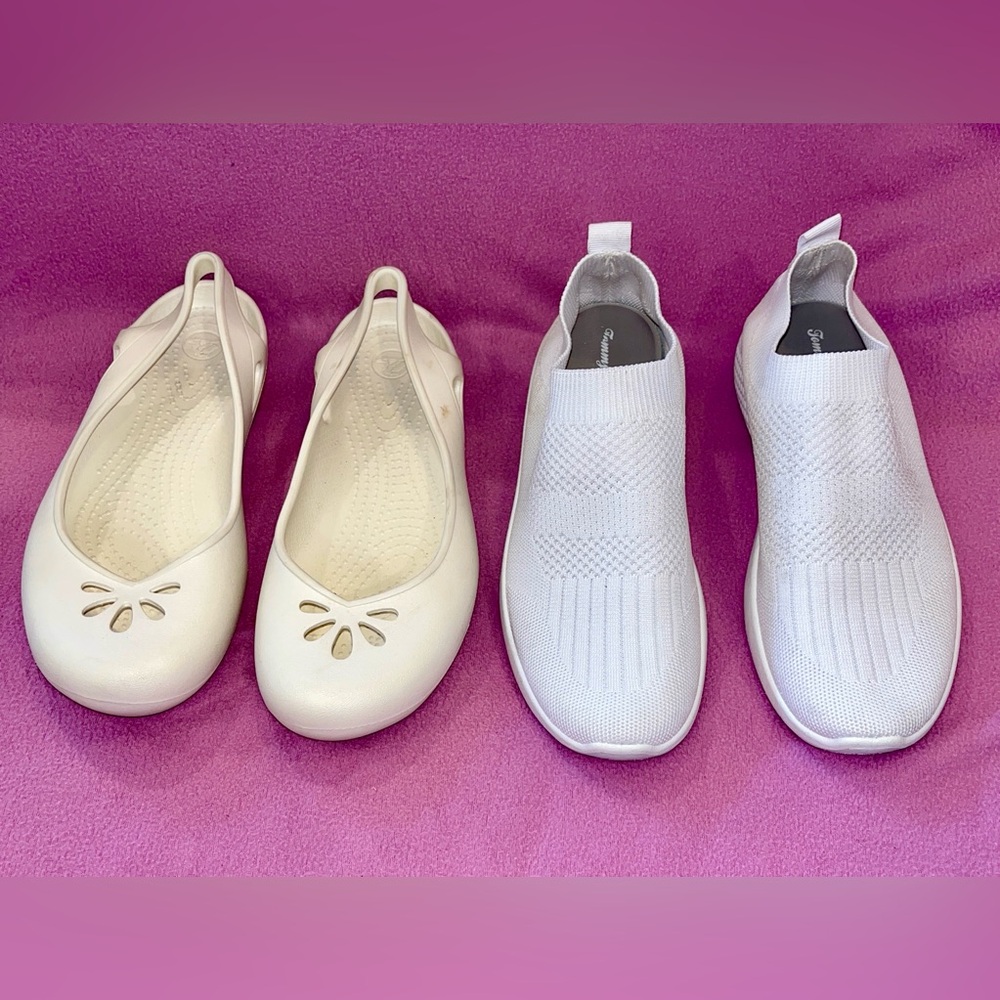 2 - Pair Women’s Shoes - Tommy Bahama & Crocs Shoes - White - Women’s 9